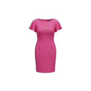 Oodji Sheath Dress Womens Size 38 Pink Flutter Sleeve Knee Length Cocktail
